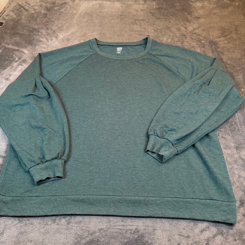 Good Hart Matilda Jane Sweatshirt Womens XXL Green Balloon Sleeve Raglan Relaxed